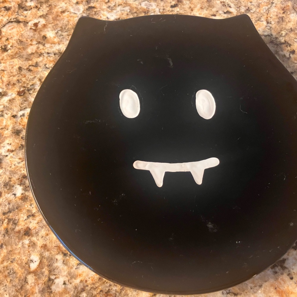 Pottery Barn Black Bat plate